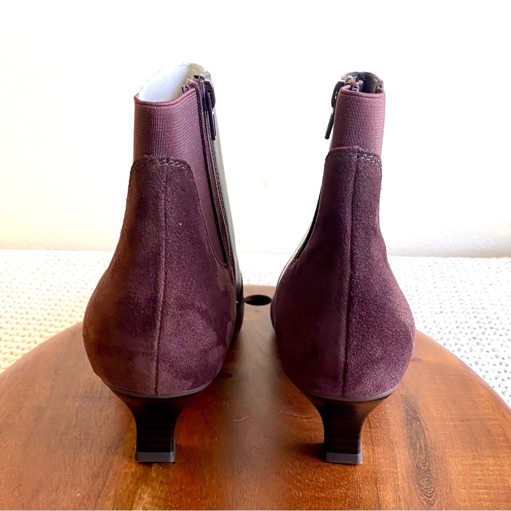 Clarks Kepley Erin Brown Leather Chelsea Ankle Boots with Kitten Heel - Picture 4 of 10